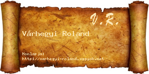 Várhegyi Roland névjegykártya